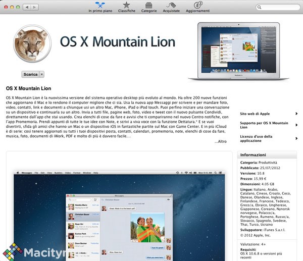 Che cosa fare se non riuscite a scaricare Mountain Lion con il Wi-Fi dall’App Store