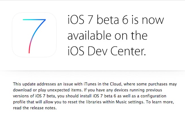 iOS 7 beta 6 ora disponibile per gli sviluppatori Apple