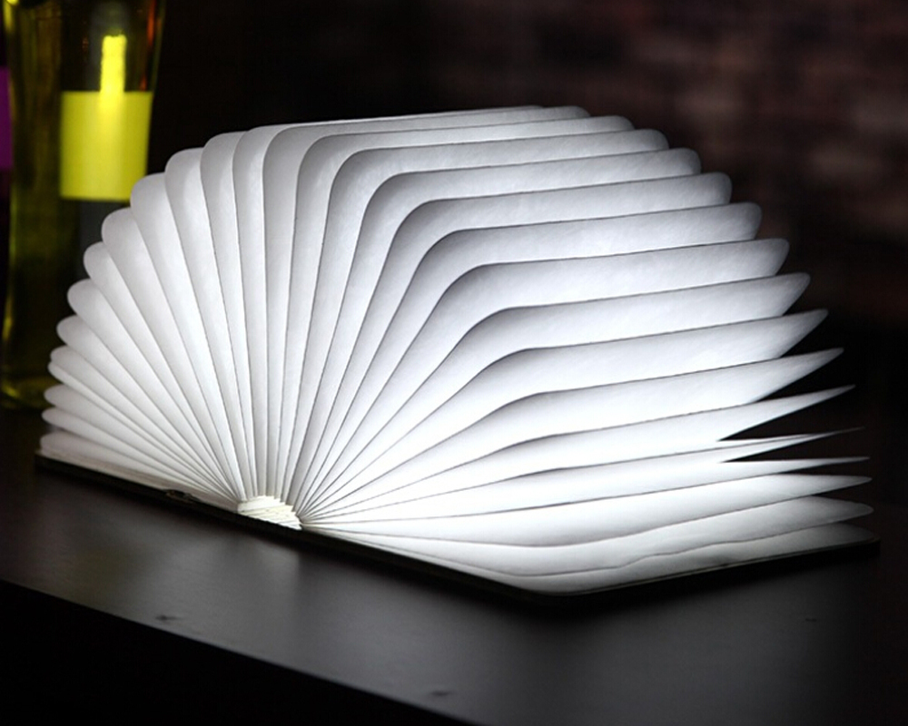 Lampada LED, in legno e a forma di libro: in offerta a soli 20 euro 