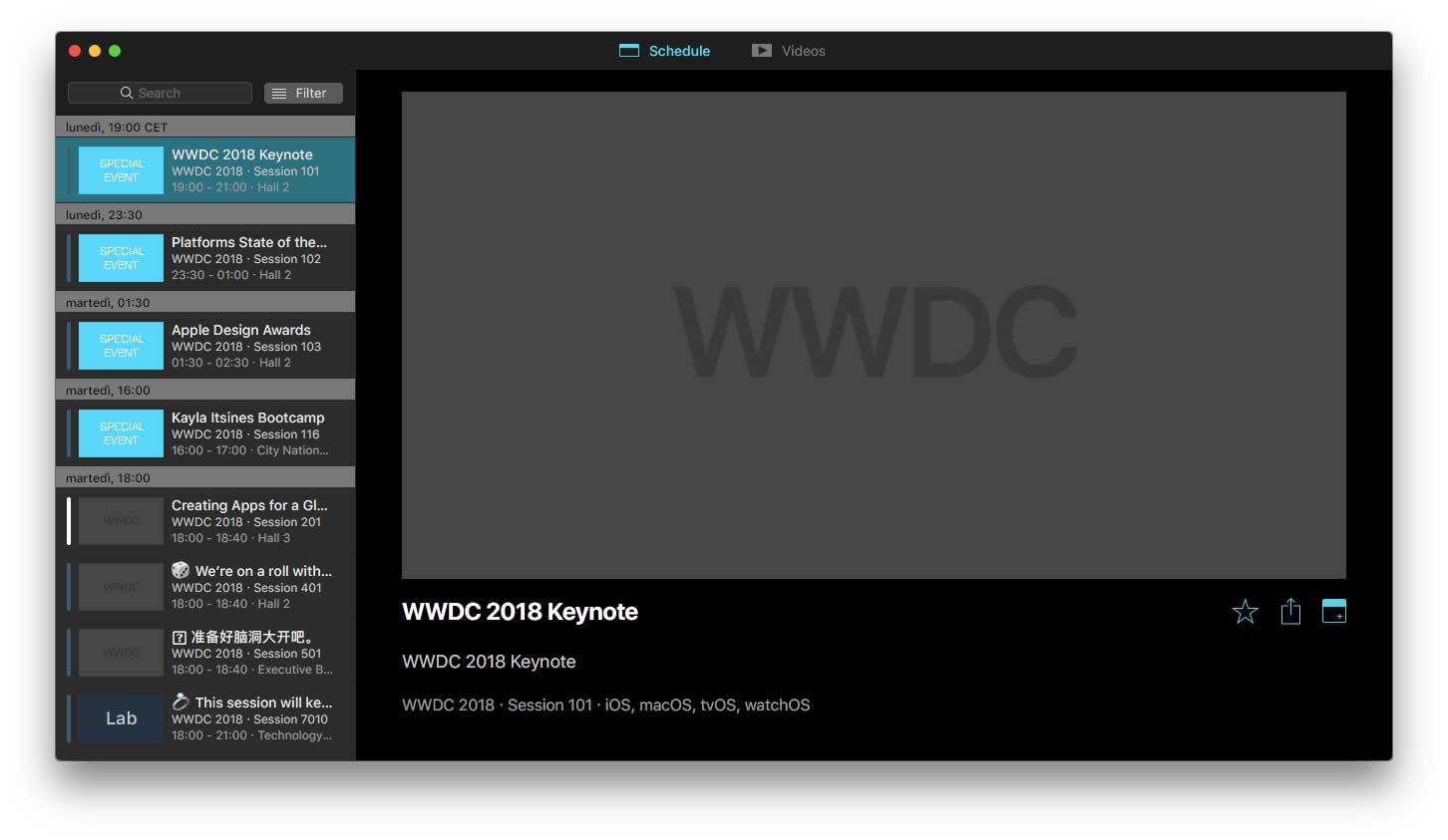 App Mac per seguire WWDC 2018