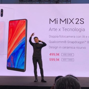 Xiaomi Mi Mix 2s debutta ufficialmente in Italia, presentato a Milano