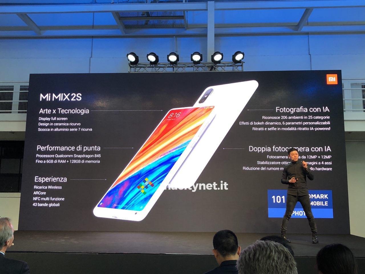 Xiaomi Mi Mix 2s debutta ufficialmente in Italia, presentato a Milano