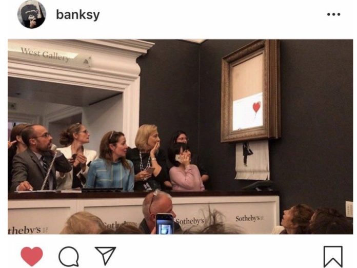 Il mistero tecnologico del quadro “suicida” di Bansky svelato su Instagram