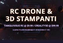 Drone TIANQU a 8 €, stampante Creality 3D a 87 € e droni DJI scontati