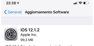 Disponibile aggiornamento a iOS 12.1.2