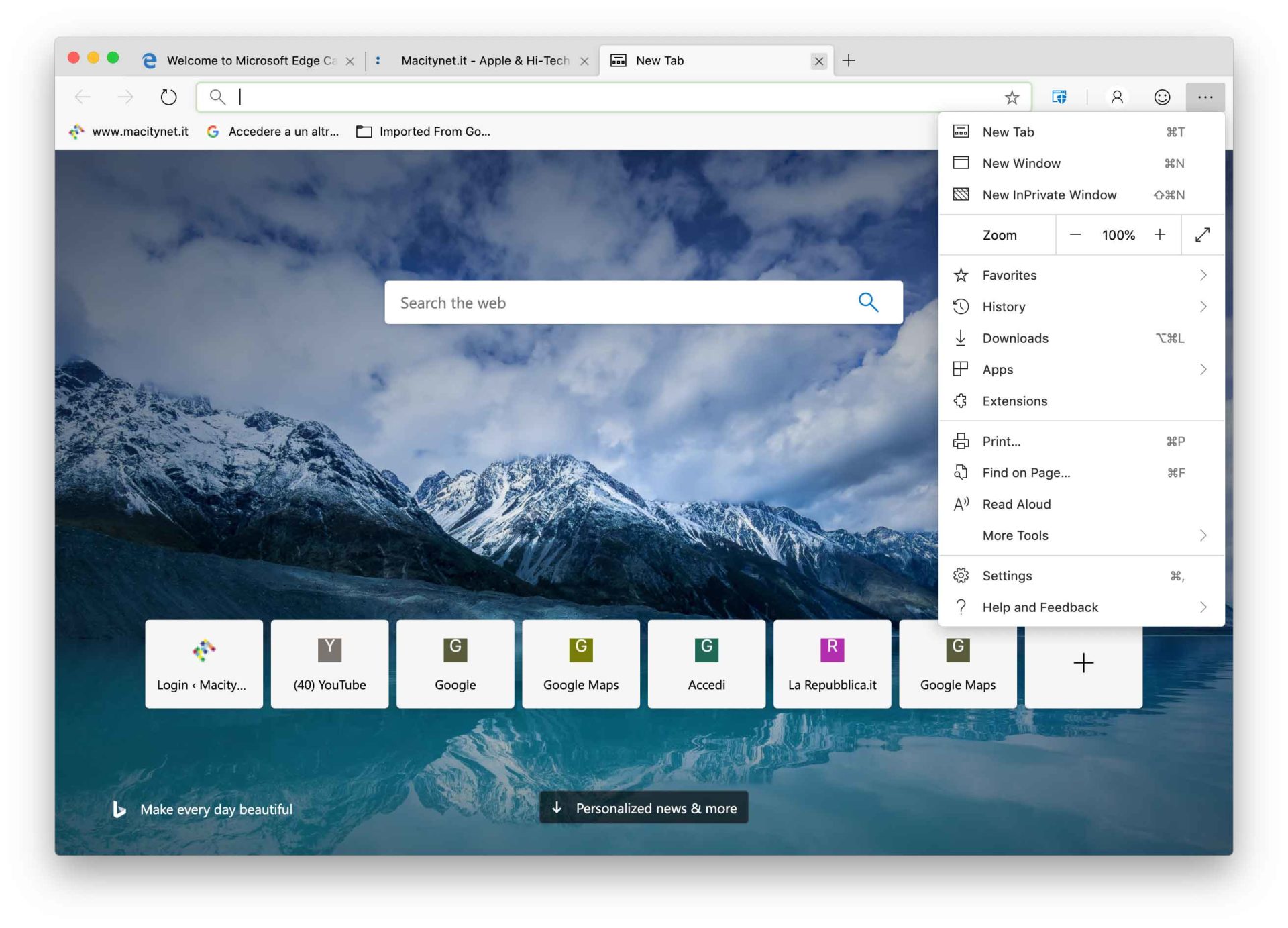 Microsoft Disponibile Ufficialmente La Preview Del Browser Edge Per MacOS Macitynet It