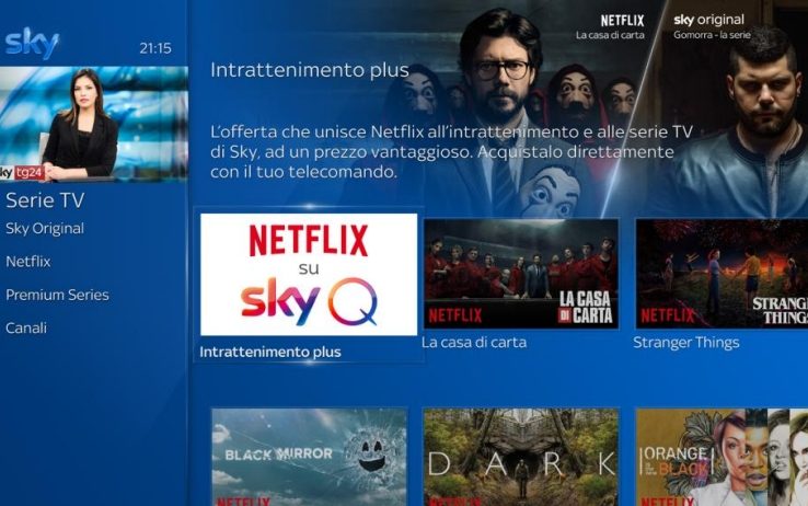 Dopo DAZN, Netflix su Sky Q dal 9 ottobre