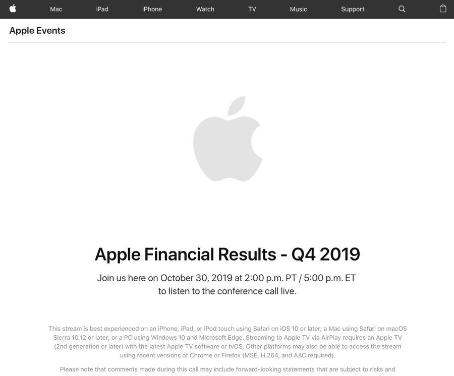 Occhi puntati sui risultati Apple Q4 2019, previsti buoni ma non spettacolari