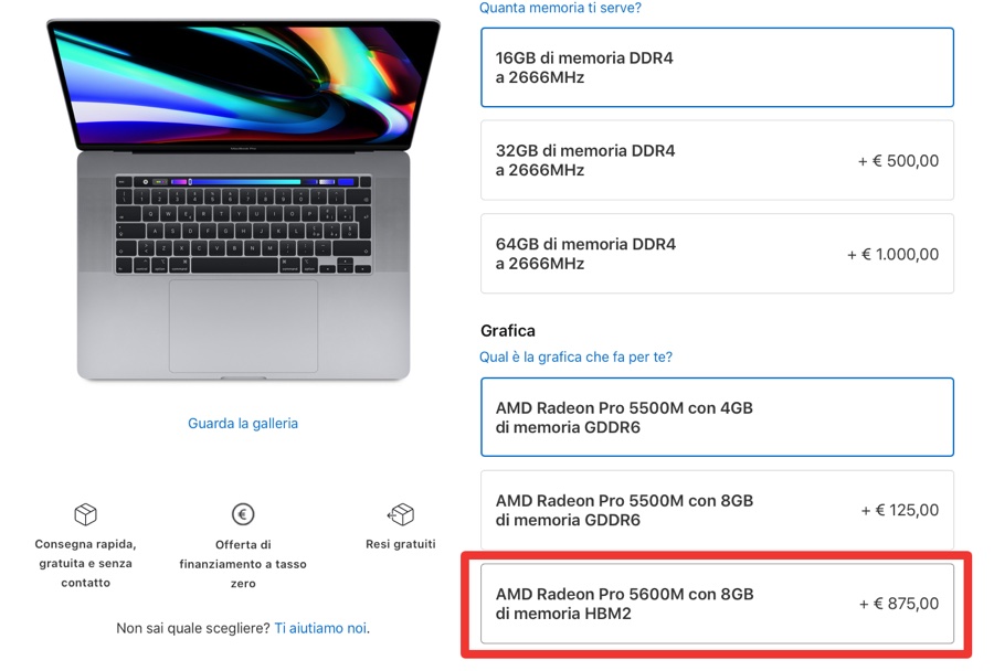 Apple introduce una nuova GPU per MacBook Pro 16” e il kit SSD per Mac Pro