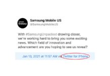 Samsung ha twittato da un iPhone l’evento di lancio del Galaxy S21