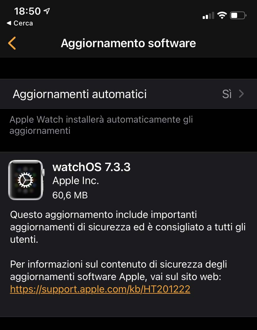 Disponibile aggiornamento a watchOS 7.3.3 con fix per la sicurezza