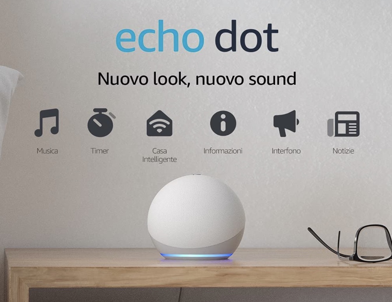 Echo Spot - Sveglia intelligente con Alexa - Bianco