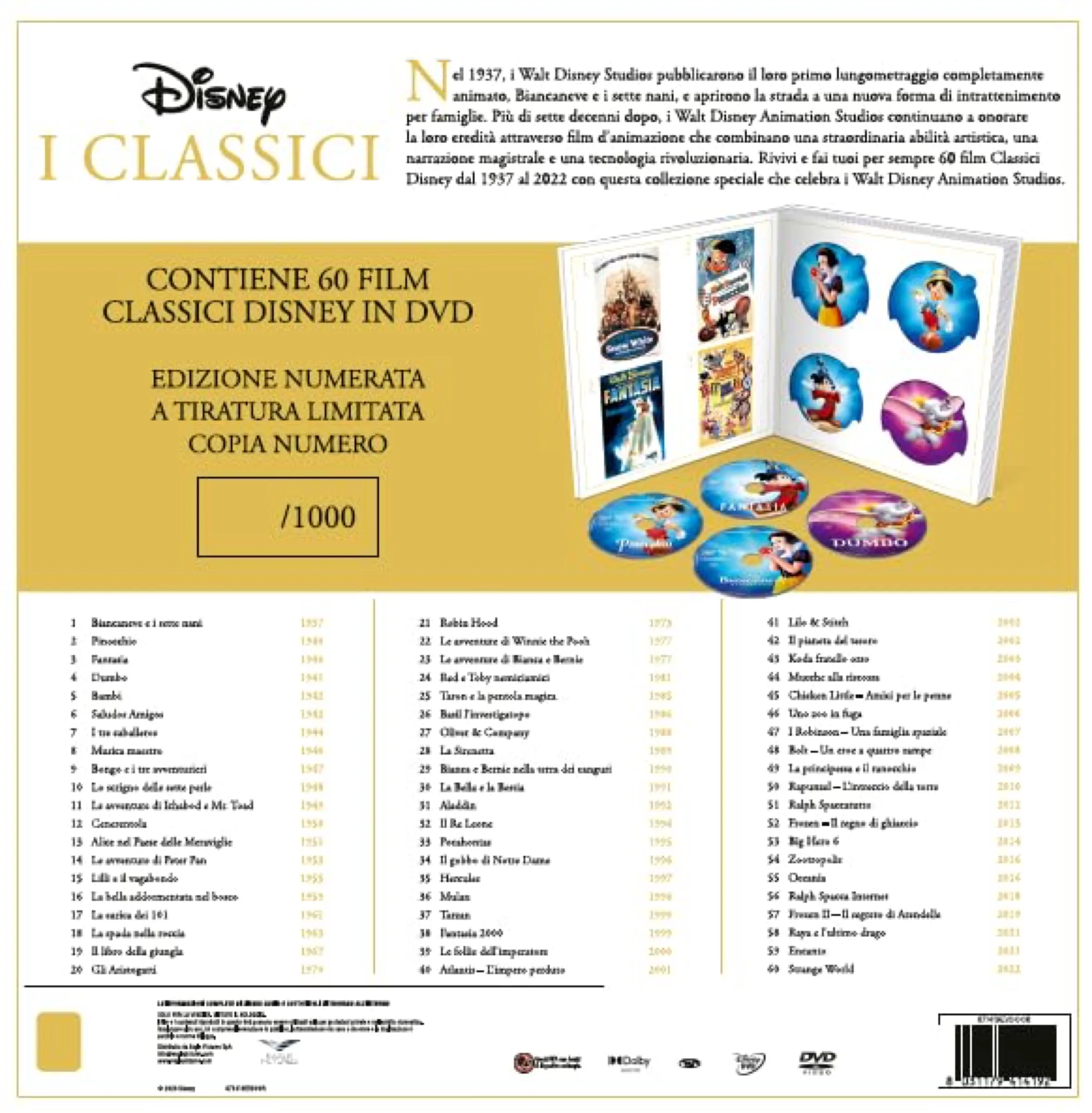 Edizione del collezionista, tutti i classici Disney nel cofanetto DVD o Blu-Ray definitivo - macitynet.it