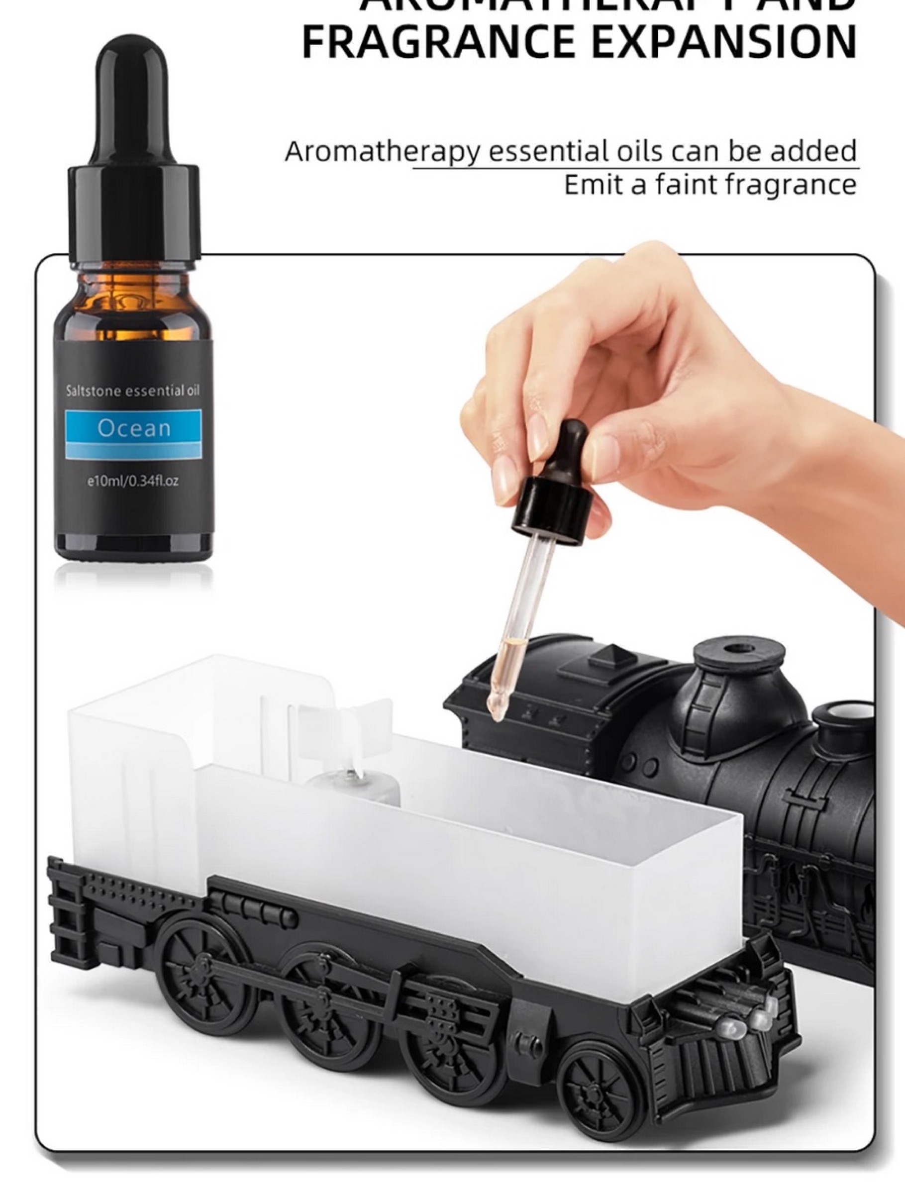 Umidificatore e diffusore di aromi a forma di trenino, solo 24 €