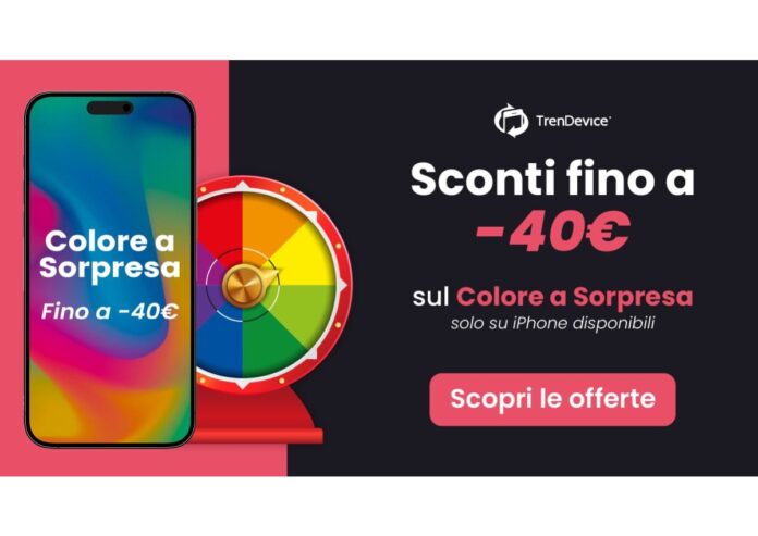 iPhone scontati fino a -40€ con il Colore a Sorpresa su TrenDevice