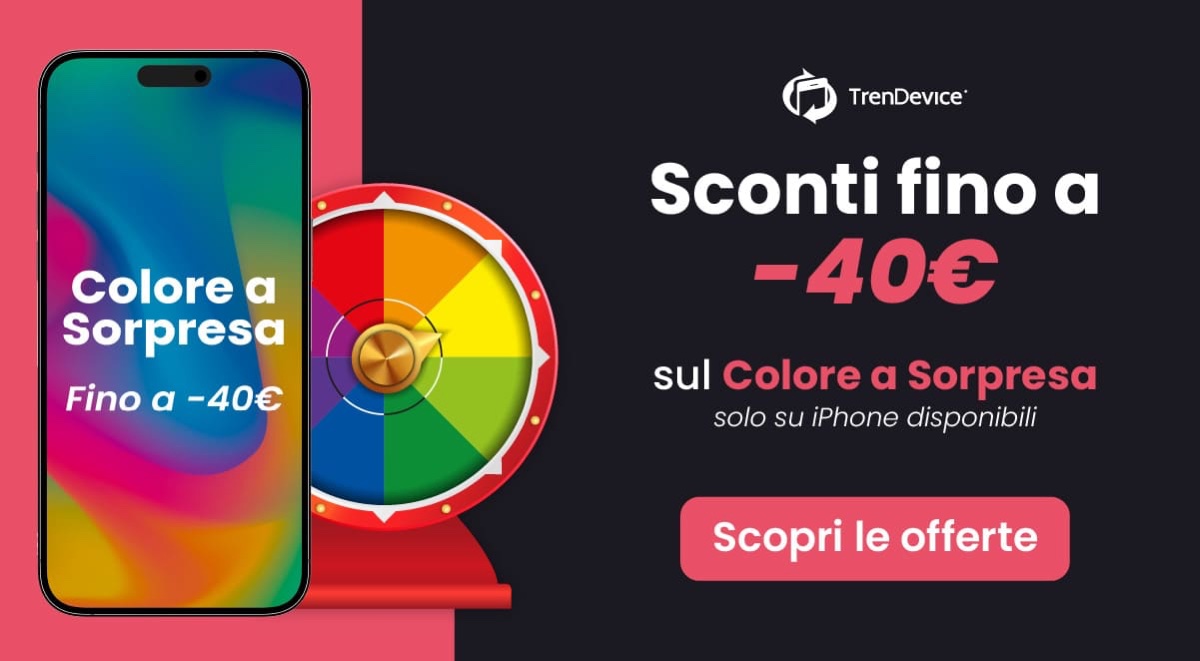 iPhone scontati fino a -40€ con il Colore a Sorpresa su TrenDevice