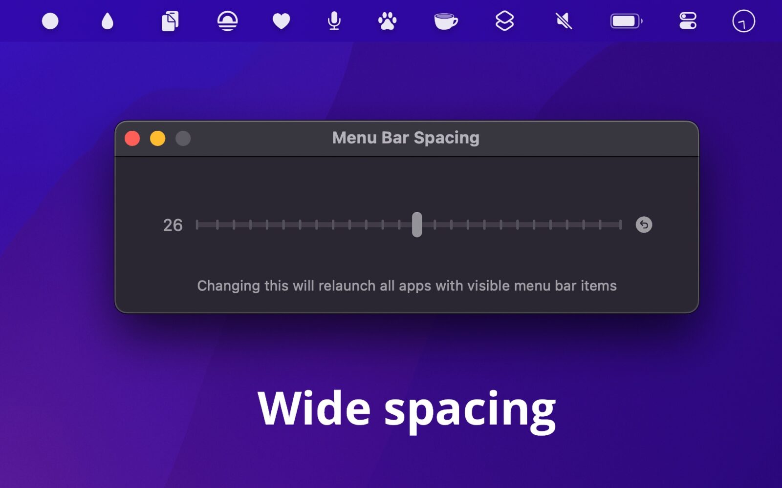 Menu Bar Spacing, allarga o stringe a fisarmonica le icone nella barra dei menu del Mac