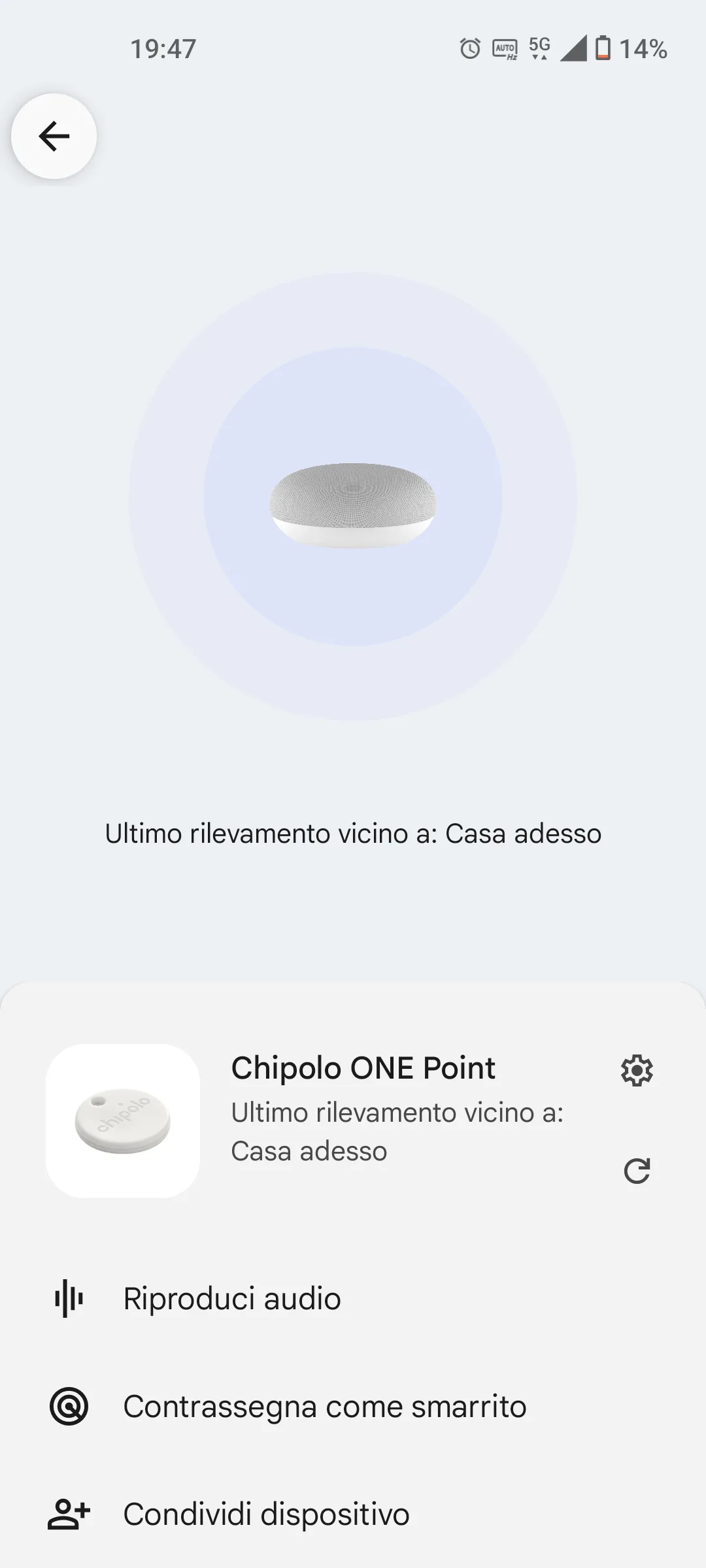 In prova Chipolo ONE Point, Trova il Mio Dispositivo di Google al momento è da evitare