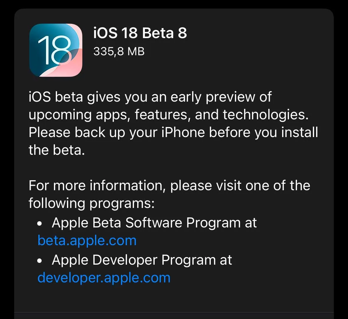 Beta 7 di iOS 18 e iPadOS 18 agli sviluppatori