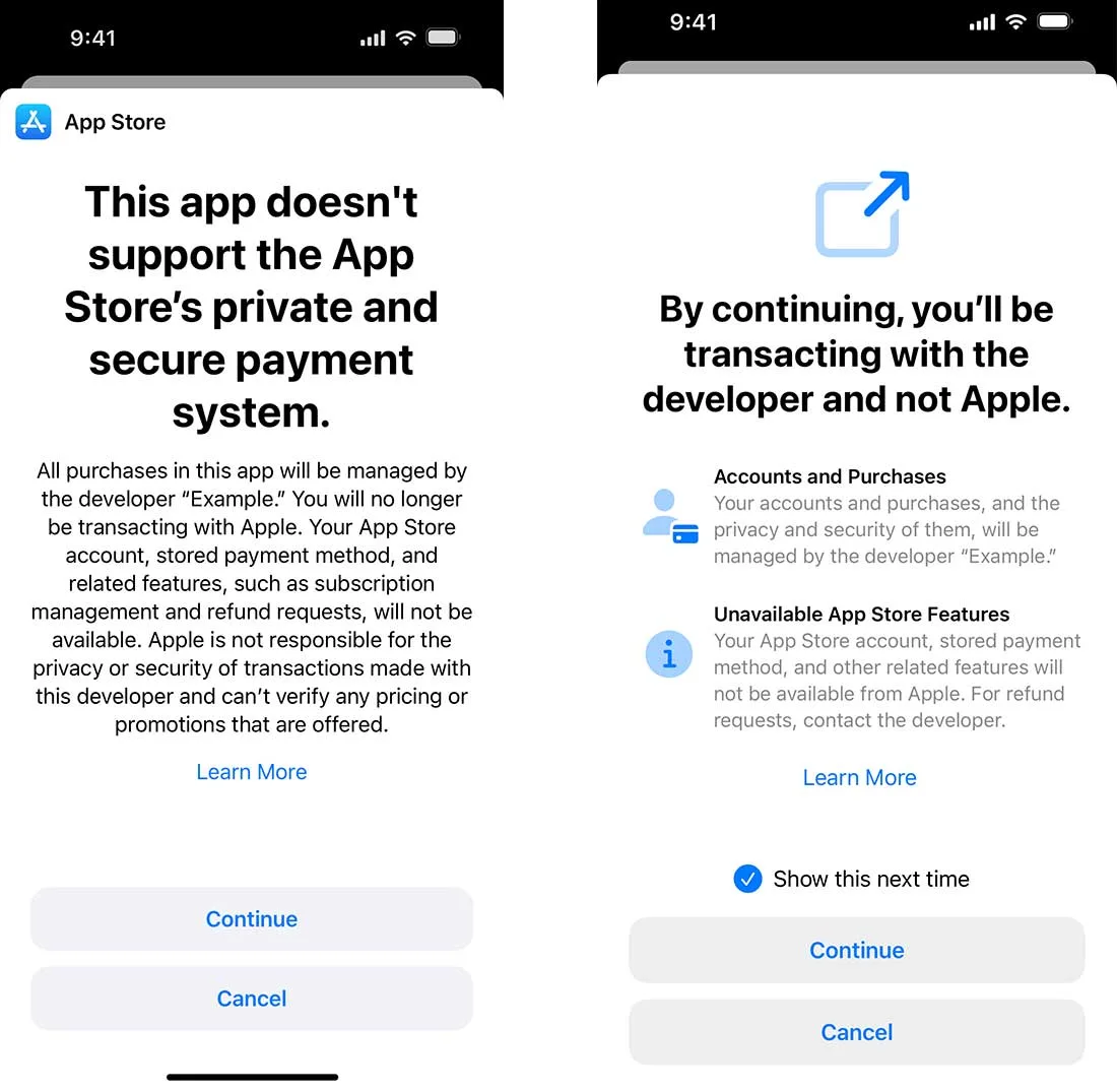 Apple, nuova struttura tariffaria per le app che bypassando l'App Store per gli acquisti nell'UE