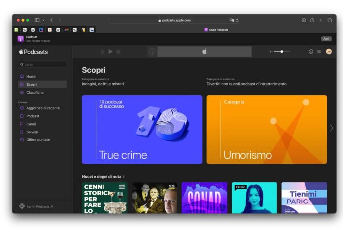 Apple Podcast ora fruibile dal web