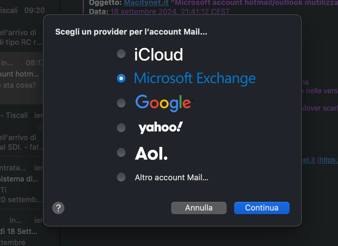 Cosa fare se il vostro account Outlook non funzionano più con Mail su Mac