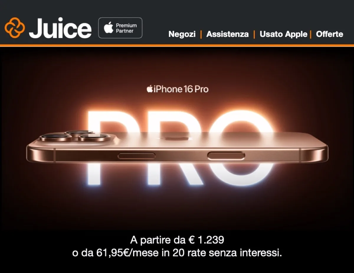 Da Juice disponibili gli iPhone 16 e tutte le novità Apple