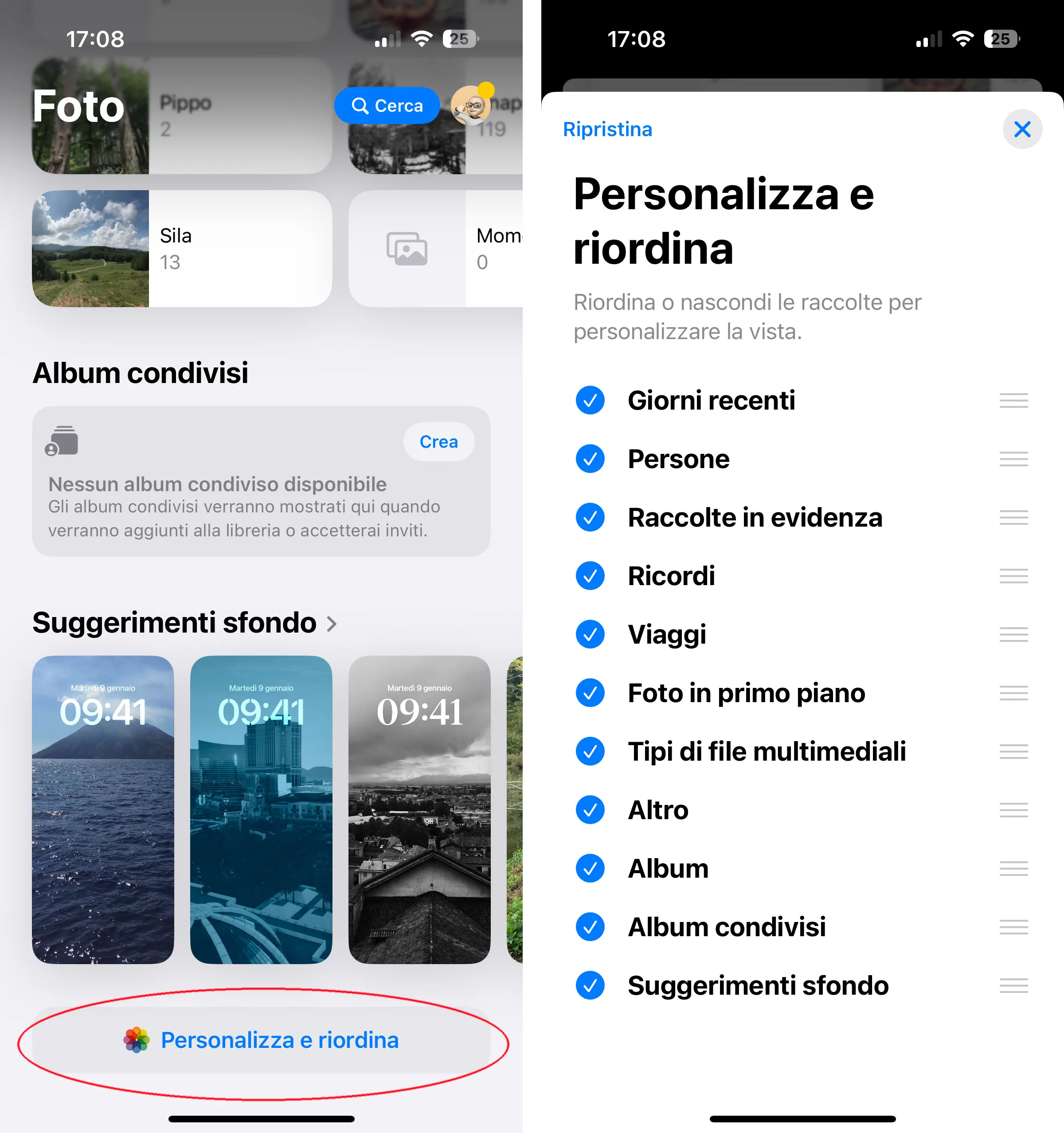 iOS 18, come ripristinare il vecchio design nell'app Foto