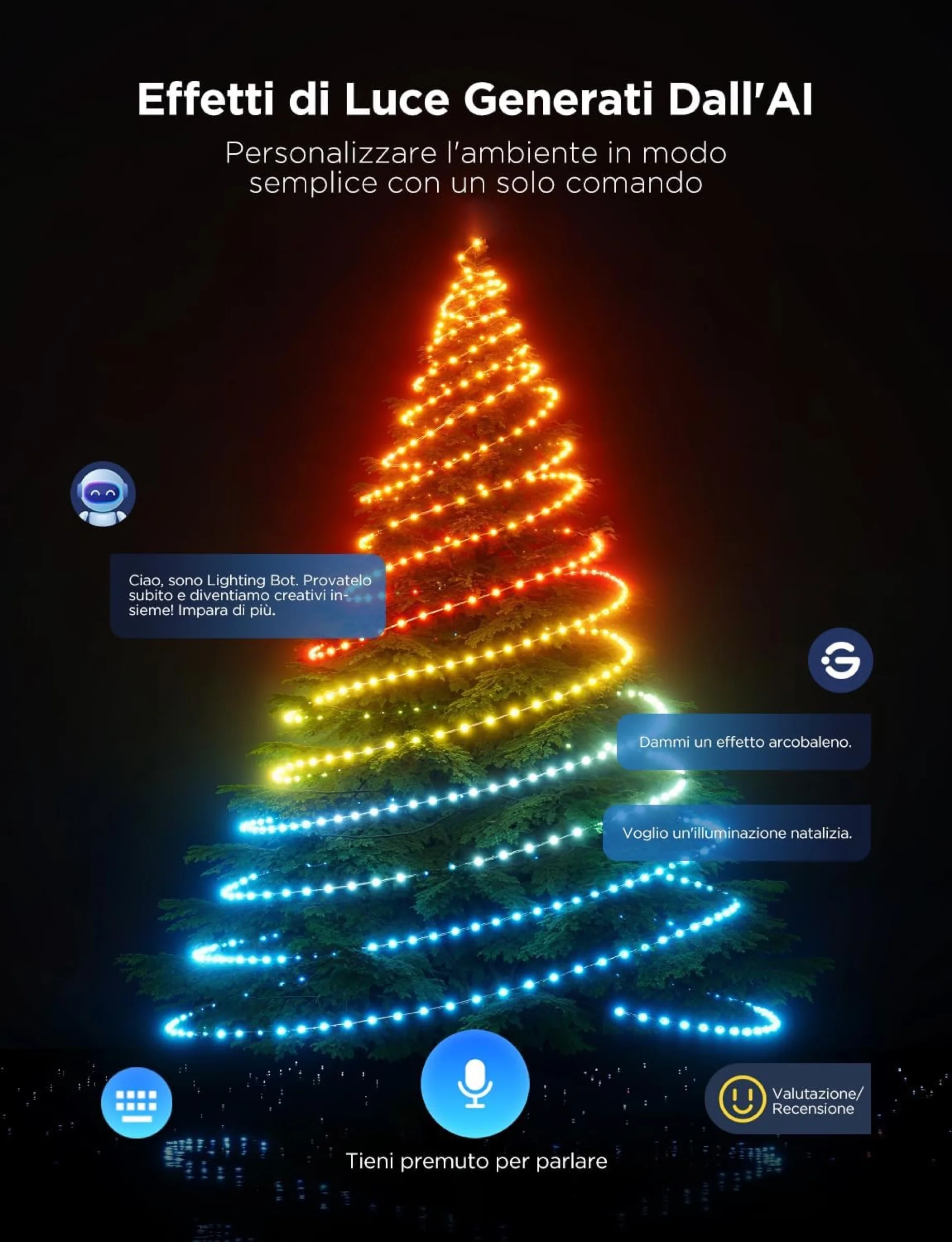 Govee Christmas String Lights 2, la catena di luci con mappatura Smart