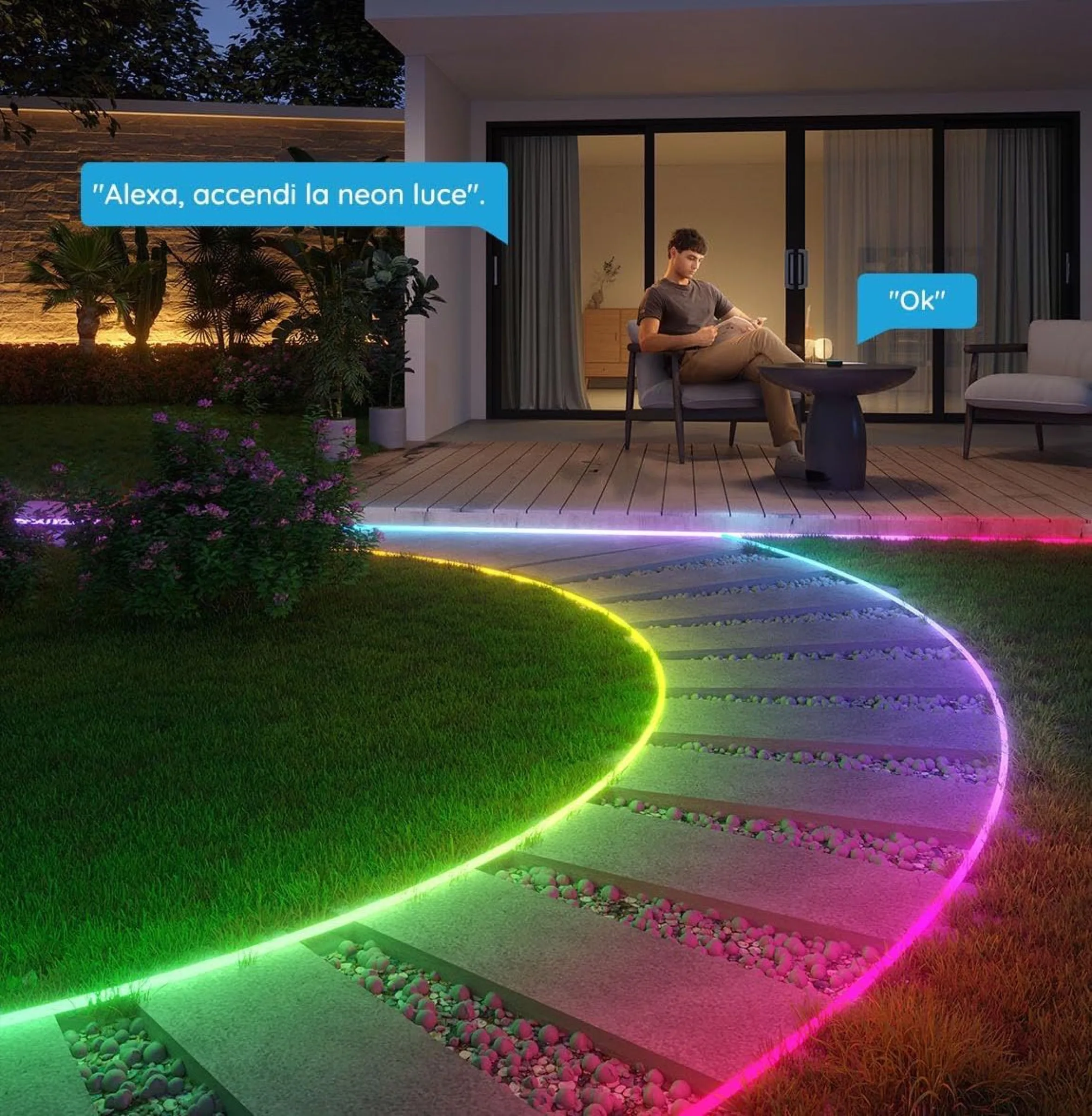 Govee RGBIC, striscia LED Smart multicolore per esterni