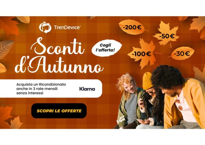 Sconti d’Autunno fino a -200€ su iPhone, iPad e Mac Ricondizionati TrenDevice