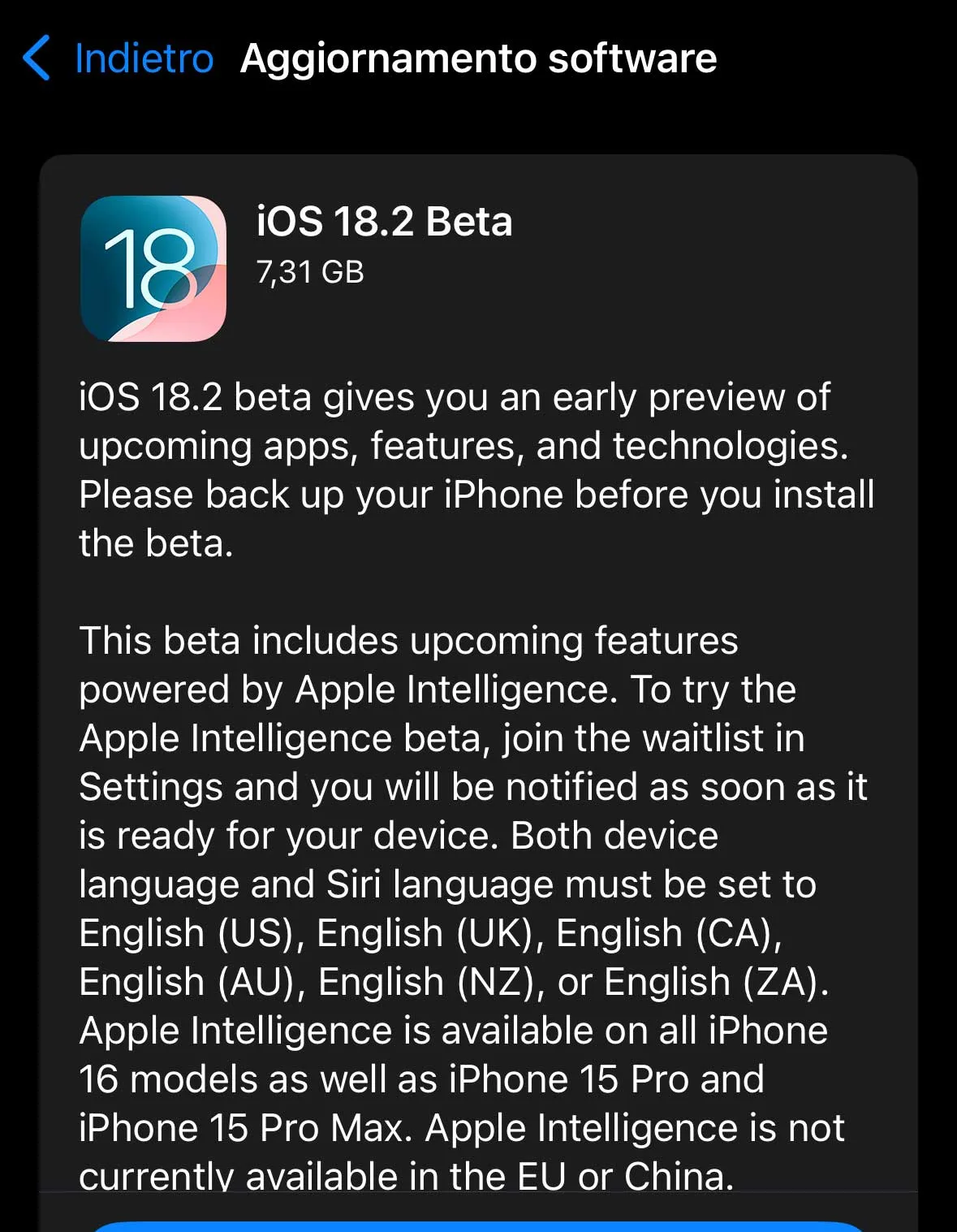 Prima beta di iOS 18.2, iPadOS 18.2 e macOS Sequoia 15.2 agli sviluppatori - macitynet.it