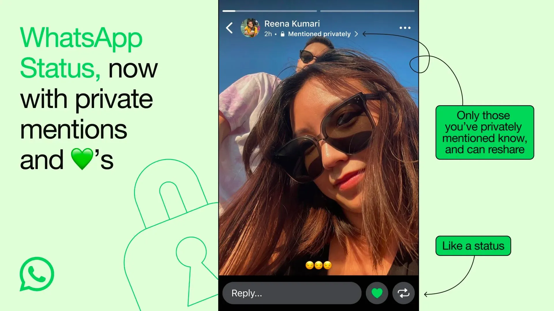 WhatsApp now lets you tag other people in your status