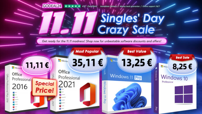 Solo 8€ per Windows 10 Pro e altre offerte per il Single Day di Godeal24 - macitynet.it