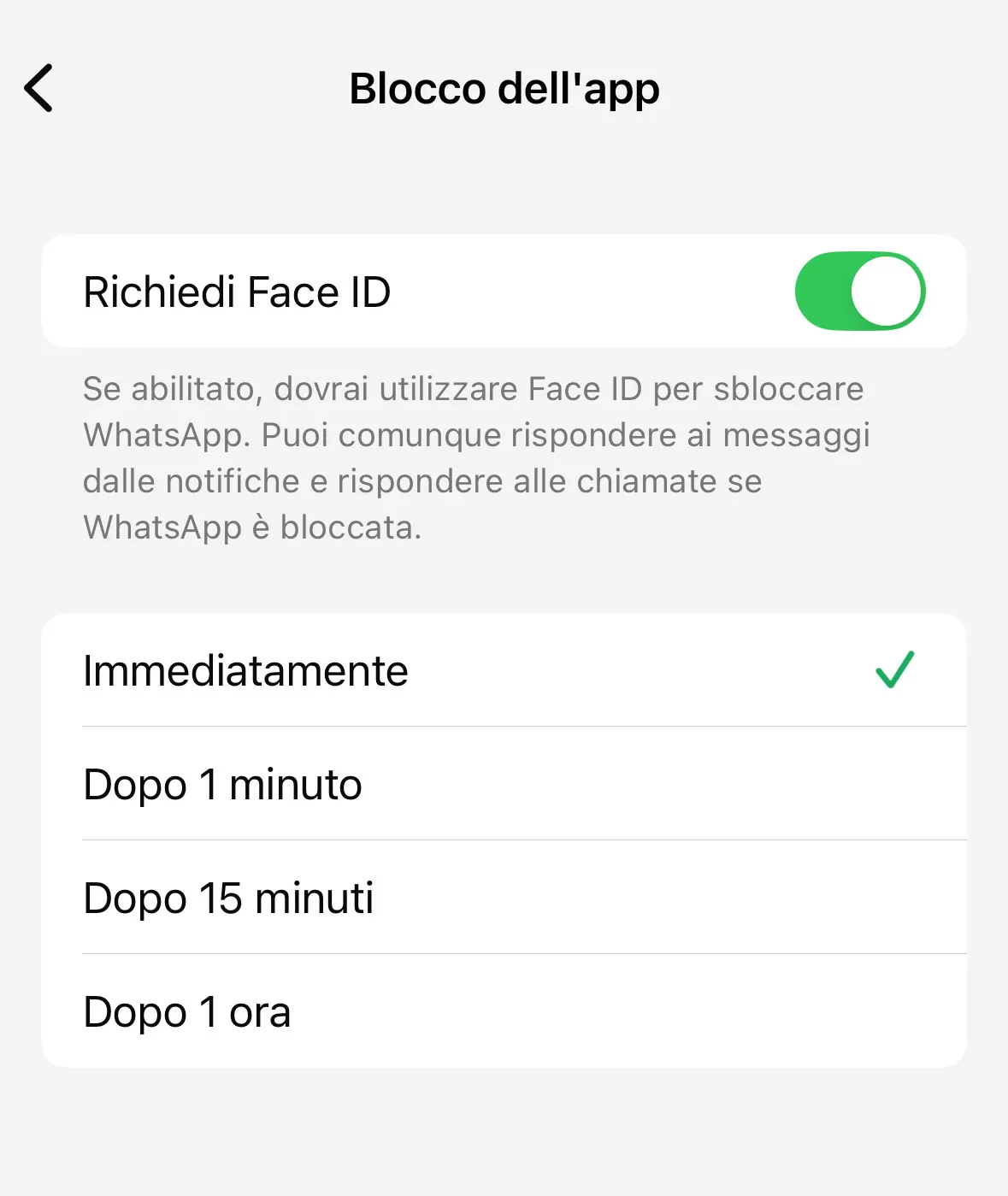 Come attivare o disattivare il Face ID per sbloccare WhatsApp - macitynet.it