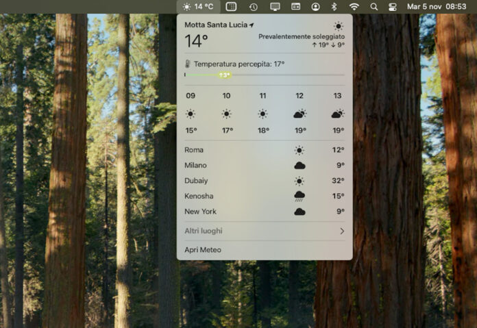 Il meteo è in bella vista nella nuova versione di macOS Sequoia - macitynet.it