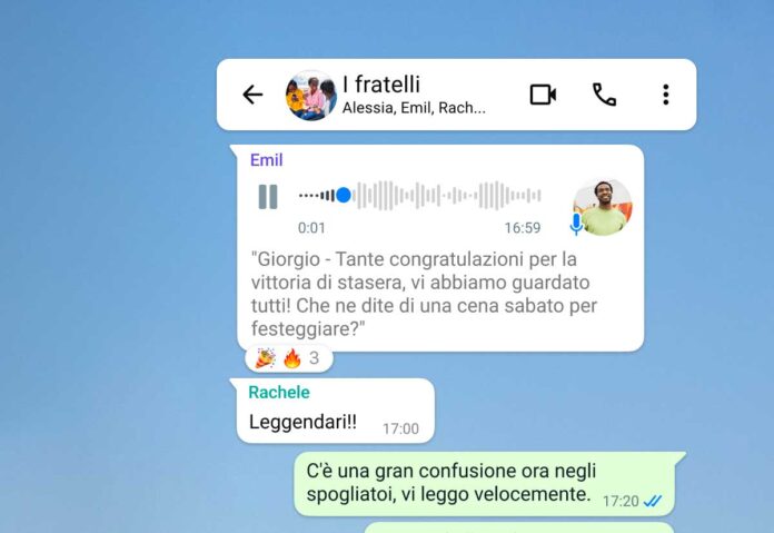 Trascrizione messaggi vocali di WhatsApp