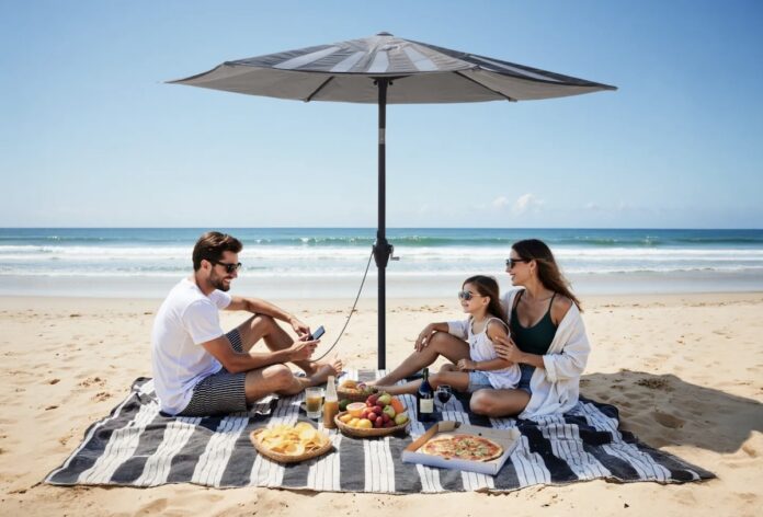 Anker Solix presenta la sua Solar Beach Umbrella con pannelli solari al CES 2025 - macitynet.it